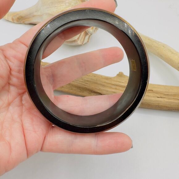 Vintage Lacquered Wood Bangle Bracelet-Made in India - Picture 5 of 6